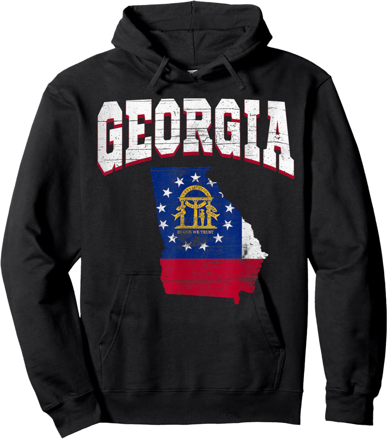 US Citizen Proud America State Flag Land Map Georgia Hoodie - Hoodie | Black