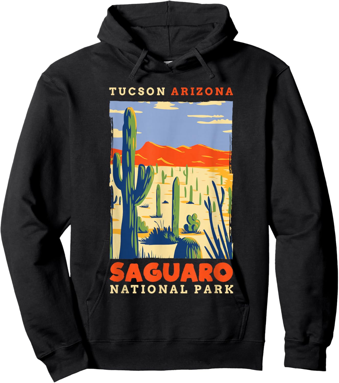 Saguaro US National Park Tucson Arizona Vintage Gift Hoodie - Hoodie | Black