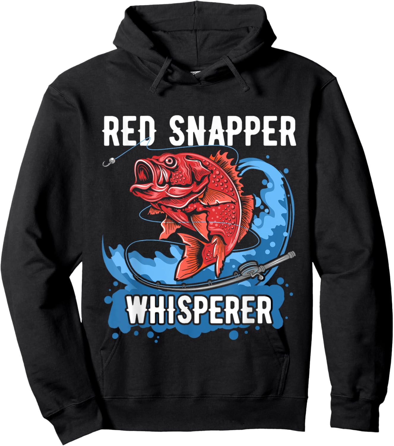 Red Snapper Whisperer Shirt Deep Sea Fishing Clothing Bass Hoodie - Hoodie | Black