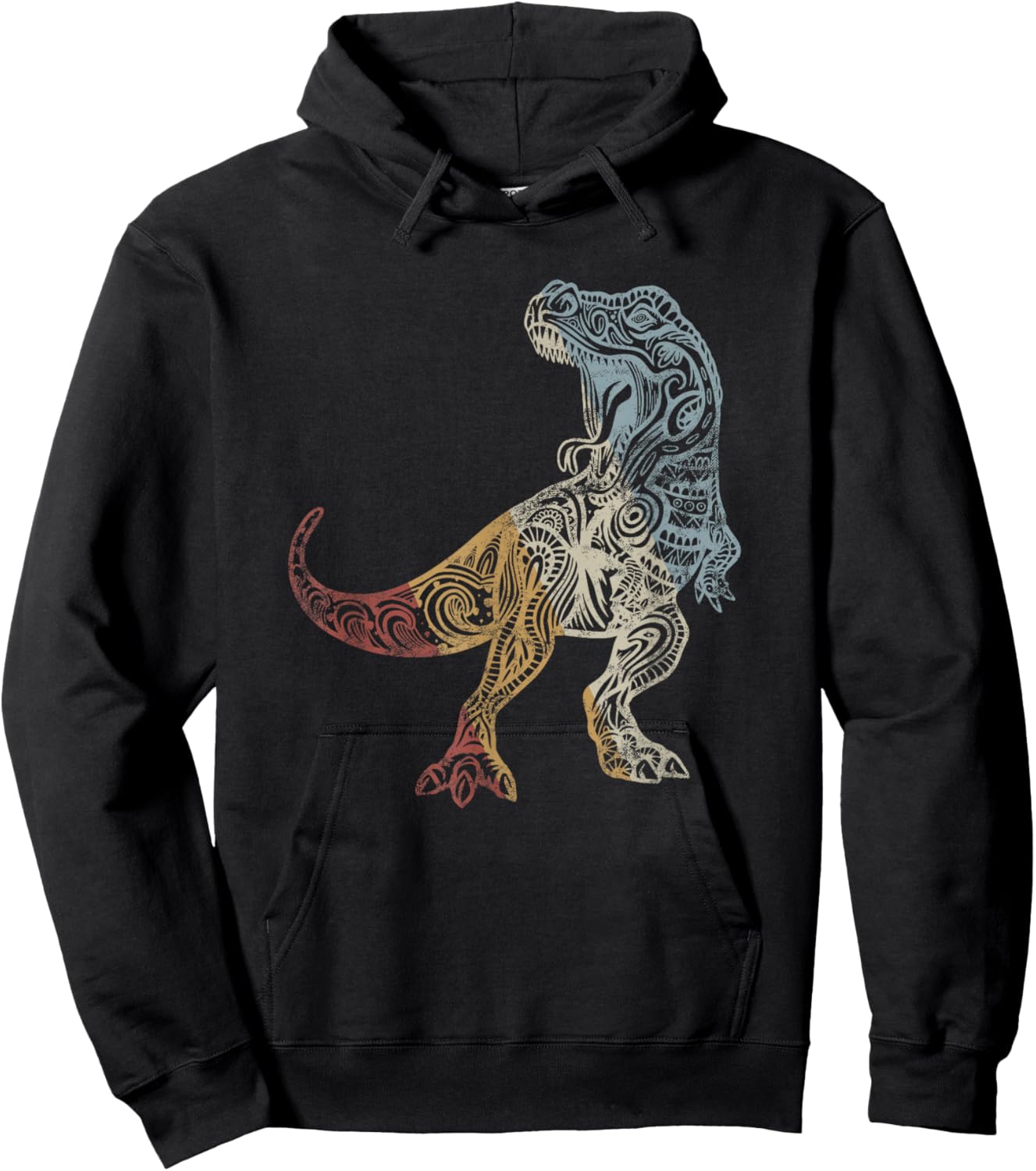 Dinosaur Retro Style Vintage Hoodie - Hoodie | Black
