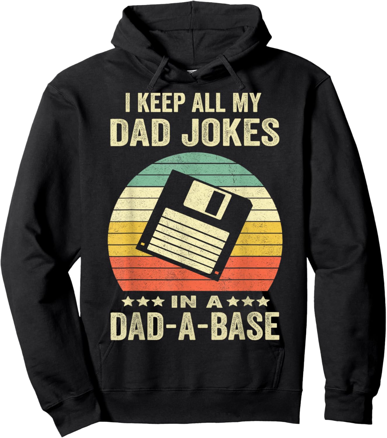 Funny dad Jokes in dad-a-Base Vintage for Father's Day Hoodie - Hoodie | Black
