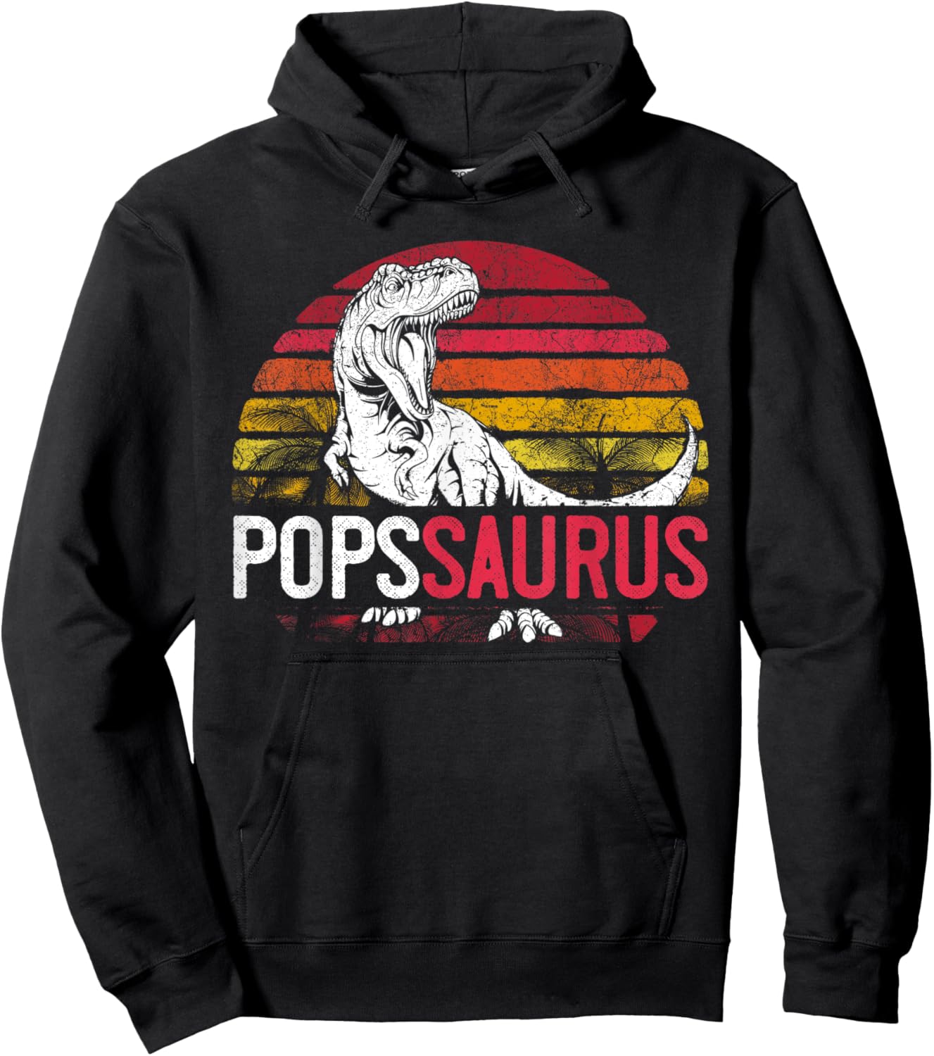 Pops Saurus Father's Day Popssaurus T Rex Dinosaur Grandpa Hoodie - Hoodie | Black