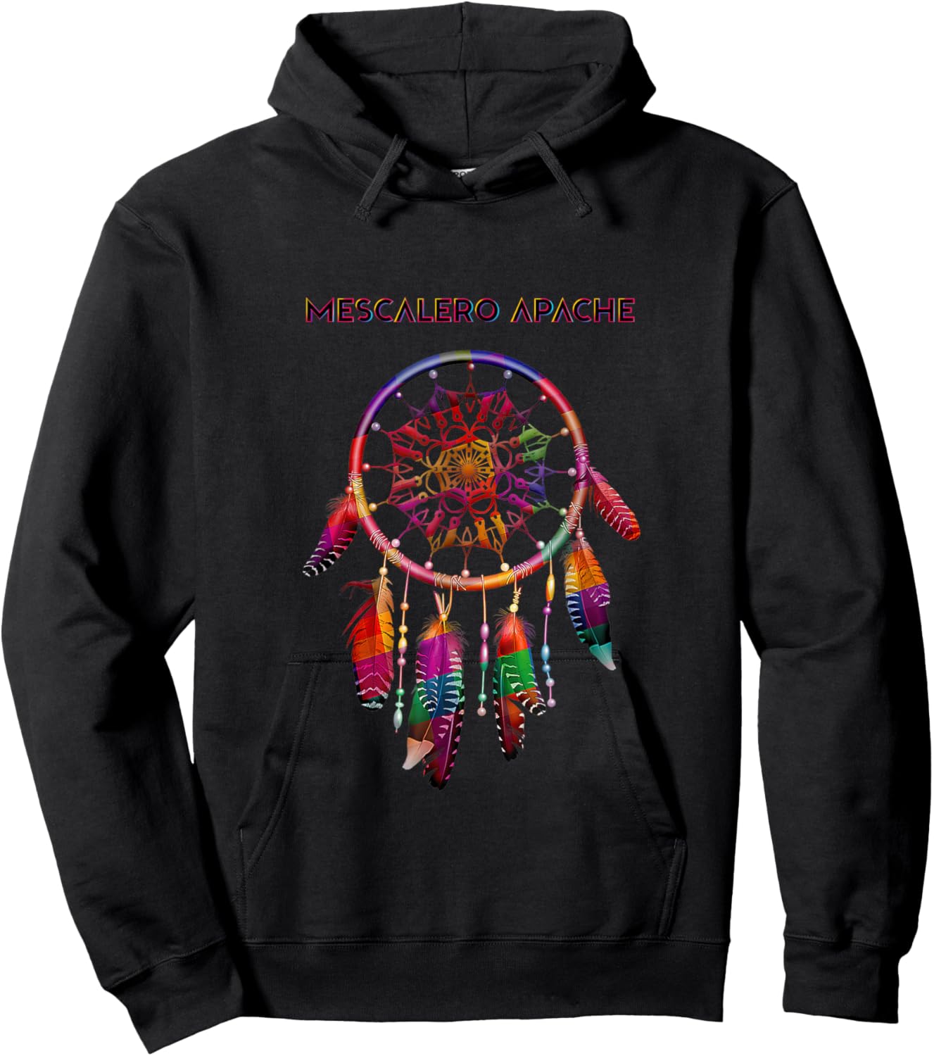 MESCALERO APACHE Native Indian Colorful Dreamcatcher Tribe Hoodie - Hoodie | Black