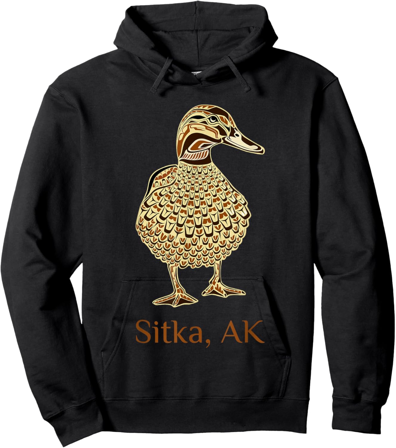 Sitka Alaska Mallard Duck Bird Lover Native American Style Hoodie - Hoodie | Black