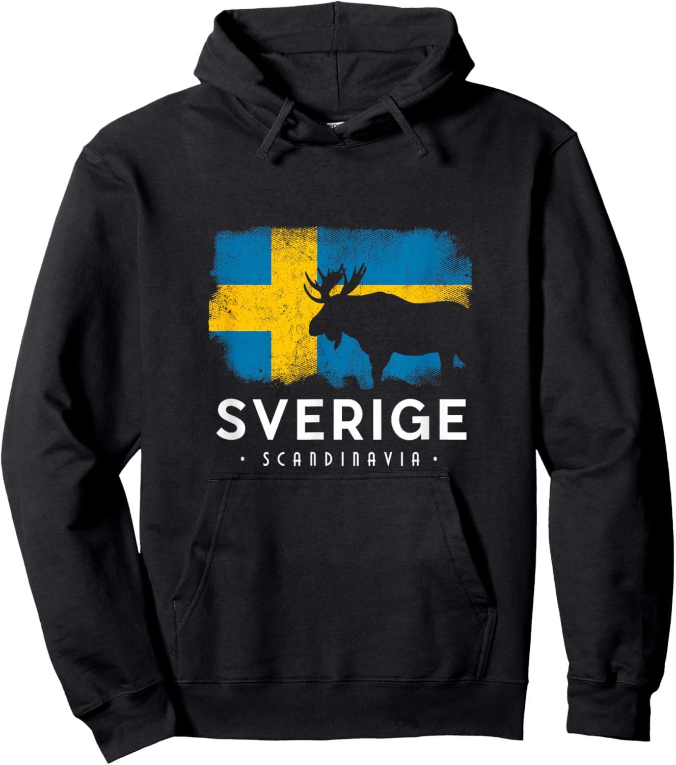 Sverige Scandinavia Midsommar Swedish Flag Sweden Hoodie - Hoodie | Black