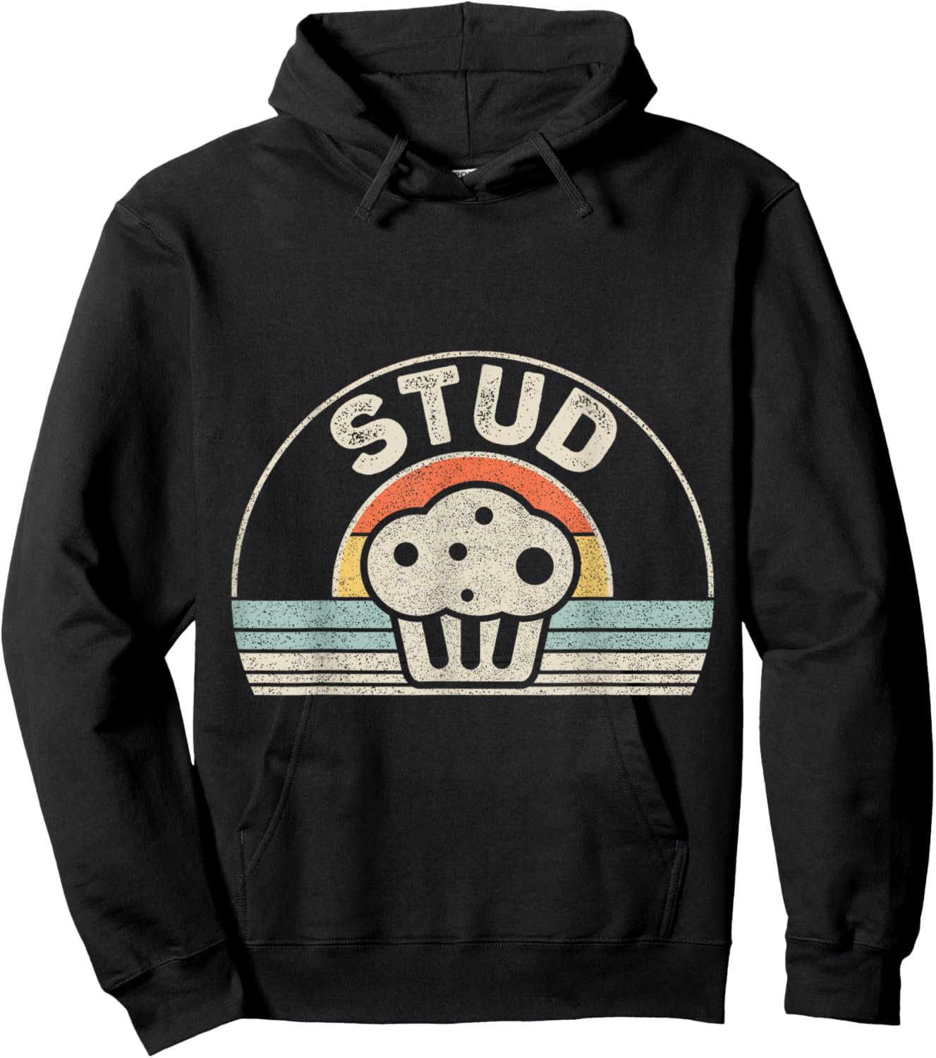 Catch Some Rays Vintage Retro Stud Muffin Hoodie - Hoodie | Black