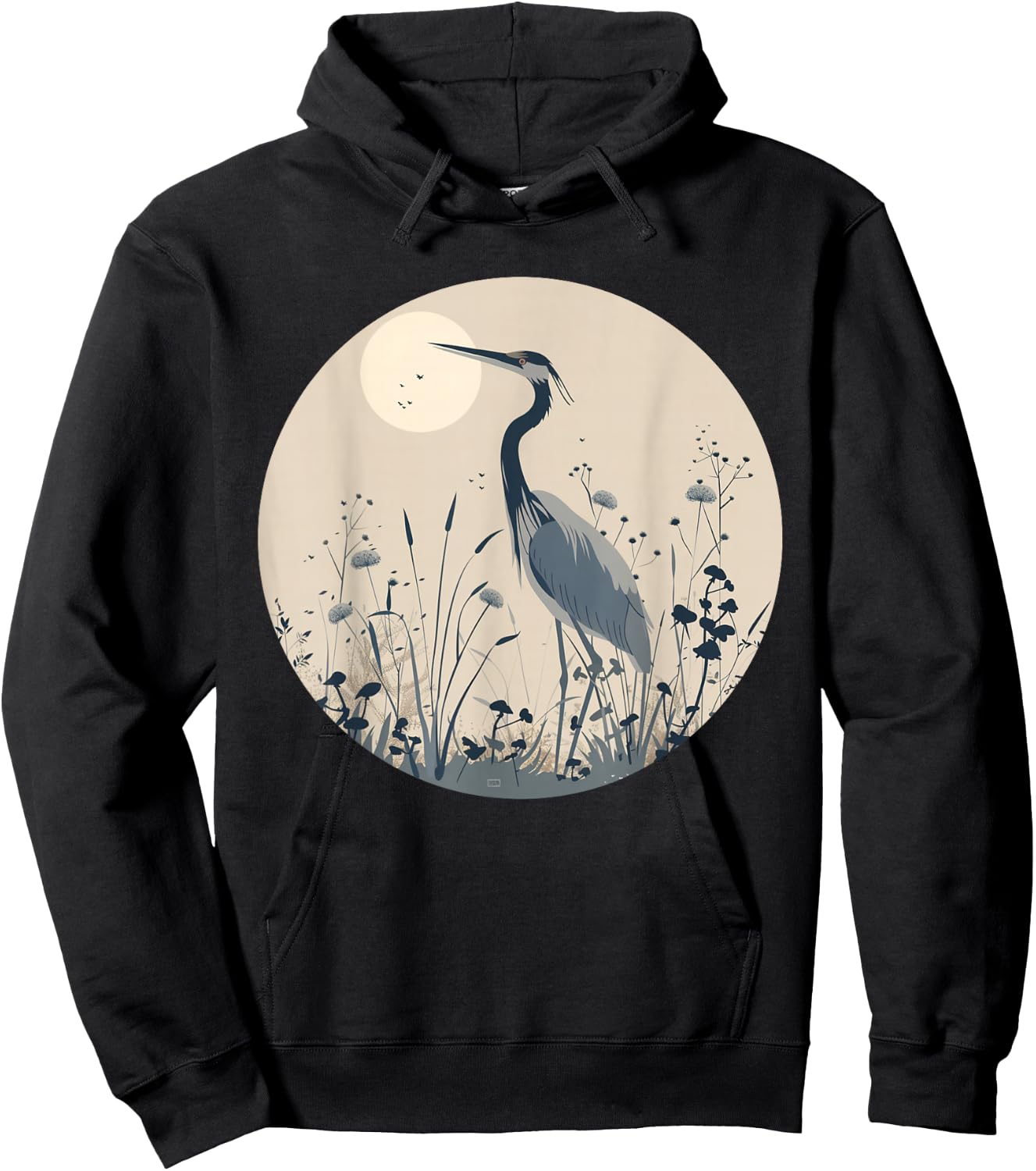 Nice Heron for Birds and Animals Lovers Hoodie - Hoodie | Black