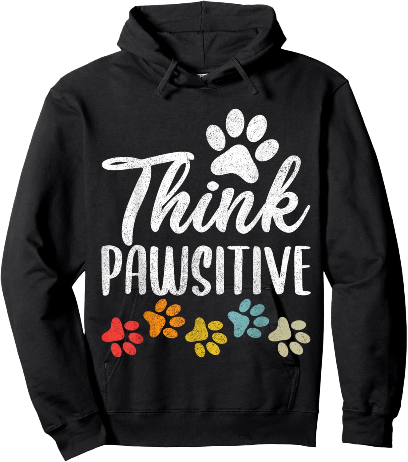 Pet Owner Shirt Men Women, Paw Think Pawsitive Dog Mom Dad Hoodie - Hoodie | Black