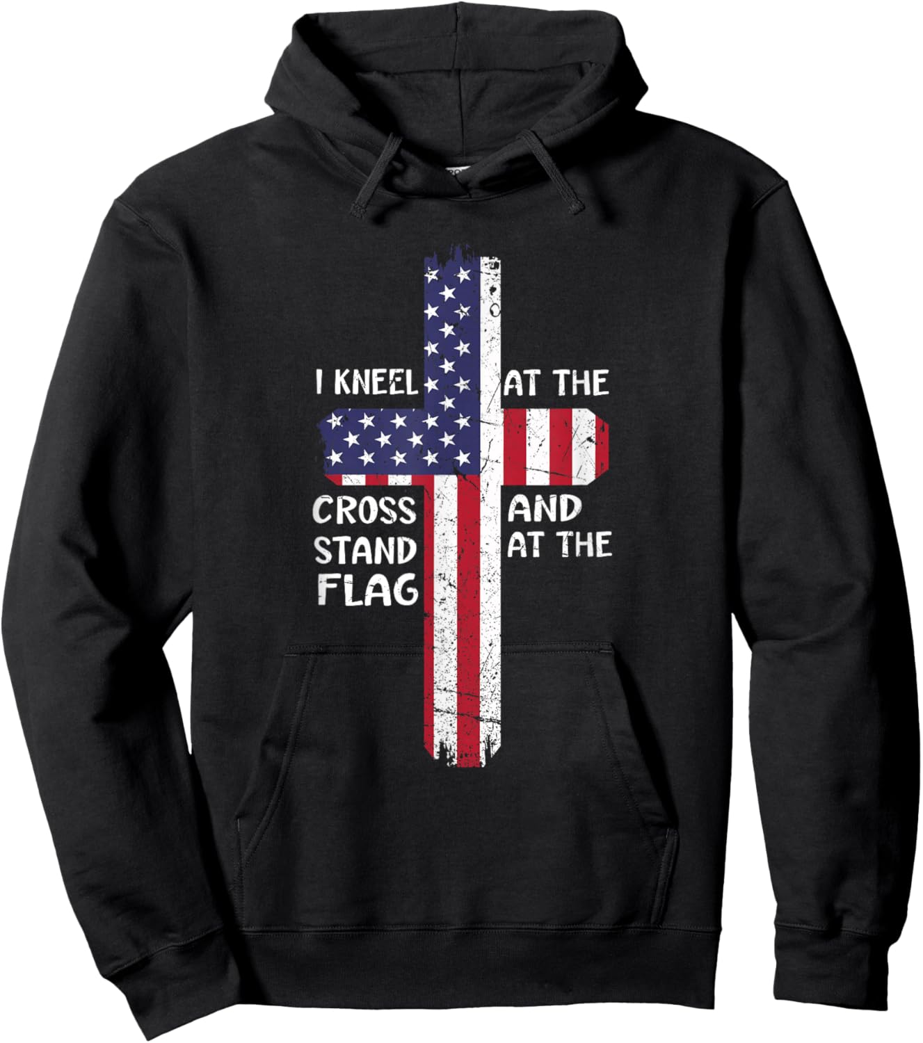 Kneel Cross At The Cross Memorial Day Never Forget Veteran Hoodie - Hoodie | Black