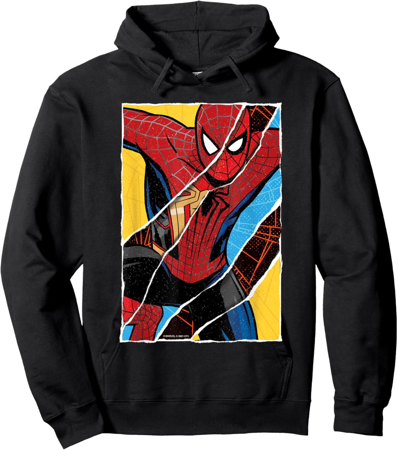 Marvel Spider-Man: No Way Home Spider-Men Comic Collage Hoodie - Hoodie | Black
