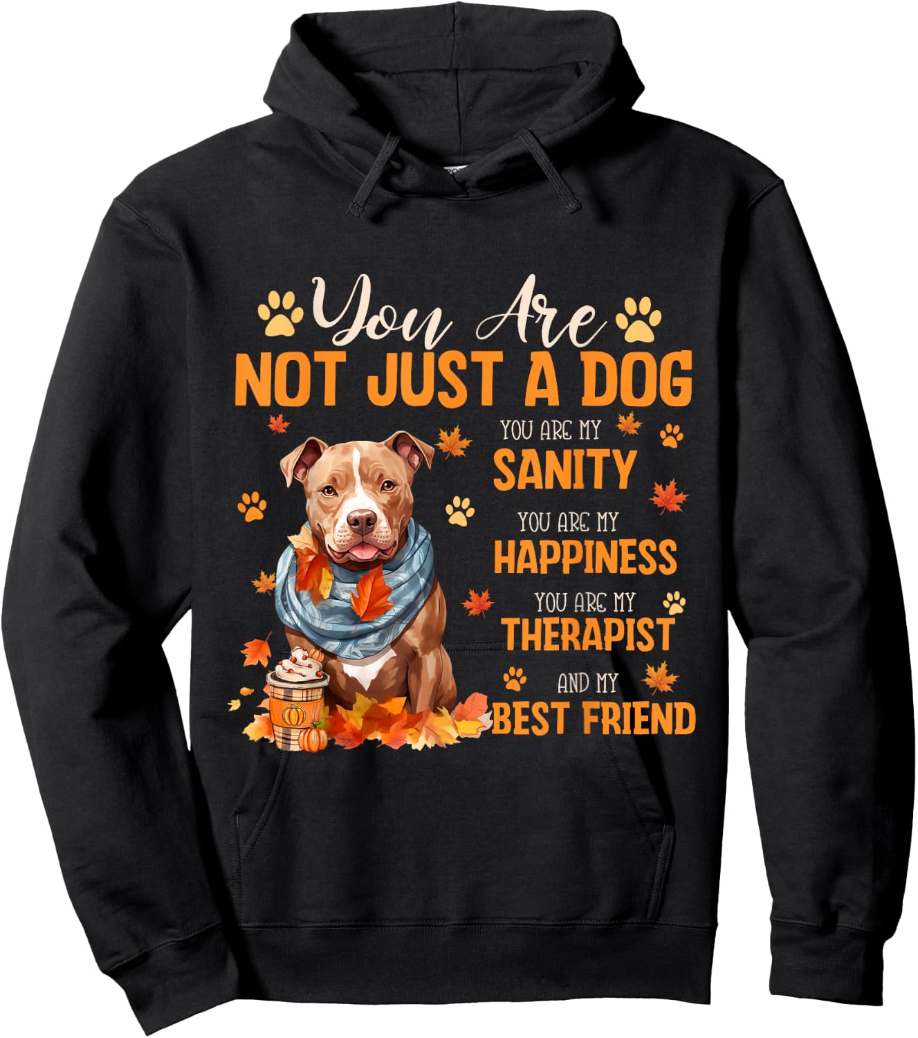 Pitbull You Are Not Just A Dog Thanksgiving Fall Autumn Men Women Kids Hoodie - Hoodie | Black