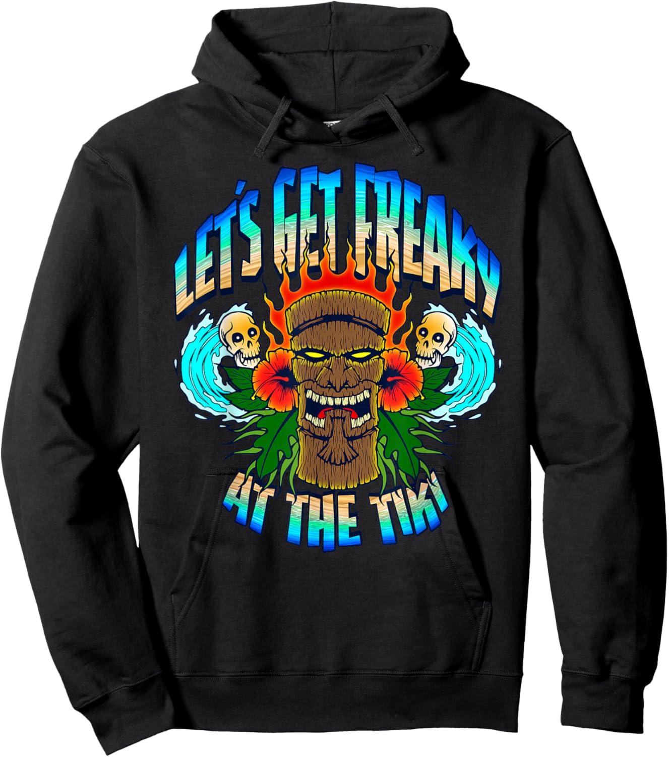 Let's Get Freaky At The Tiki Summer Surfing Hoodie - Hoodie | Black