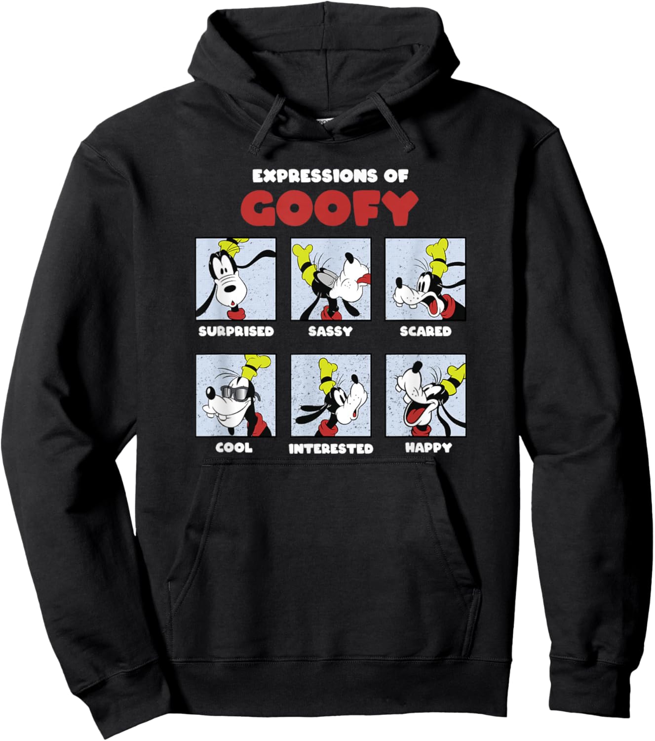 Disney Mickey And Friends Expressions Of Goofy Box Up Hoodie - Hoodie | Black