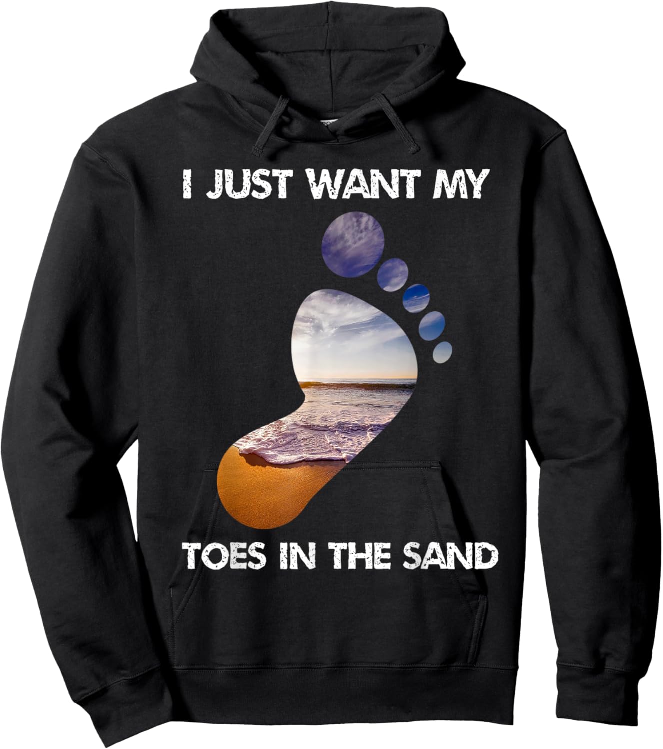 Cool I Just Want My Toes In The Sand For The Beach Vacation Hoodie - Hoodie | Black