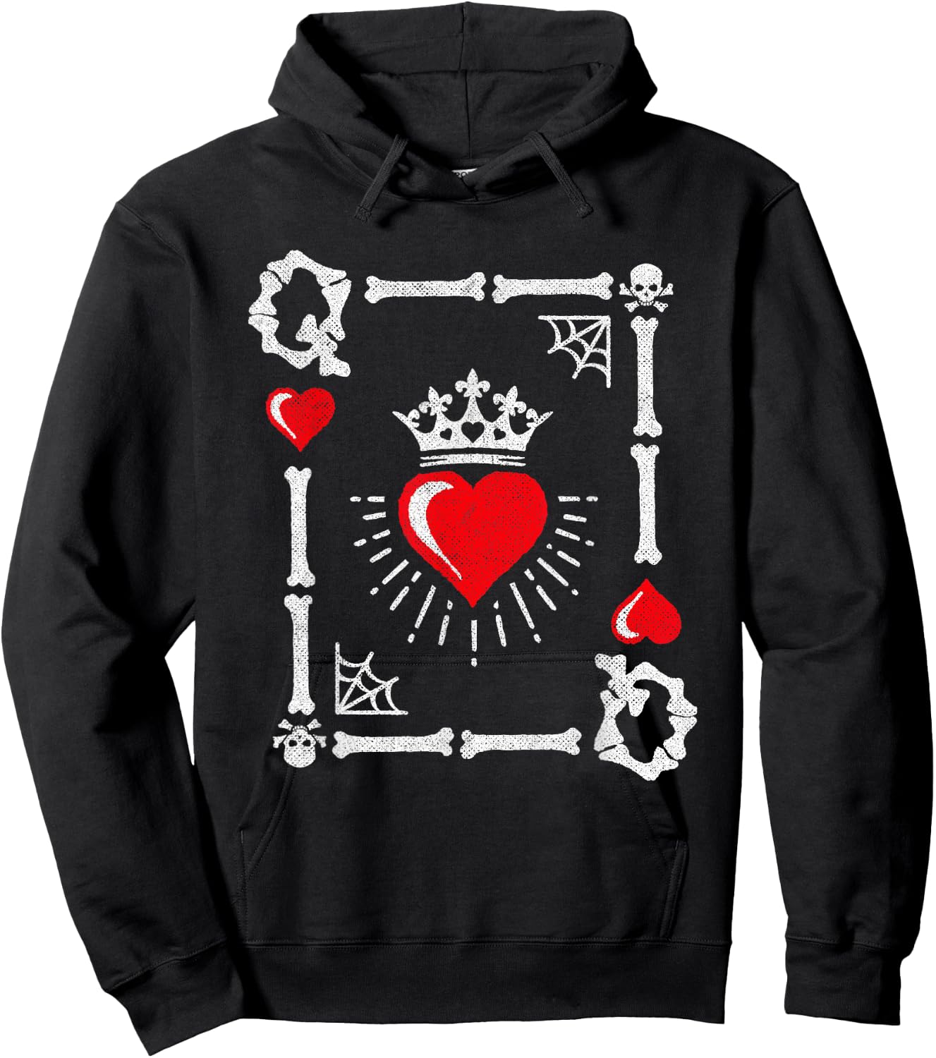 Queen of Hearts Card Costume - Halloween Queen of Hearts Hoodie - Hoodie | Black