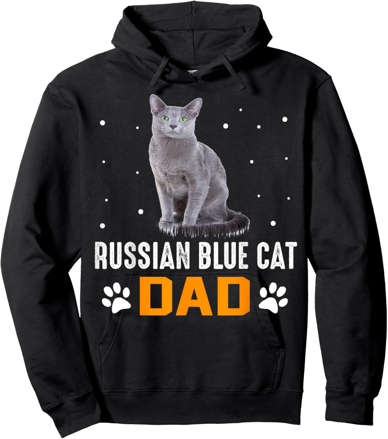 Cat - Russian Blue Dad - Russian Blue Cat Hoodie - Hoodie | Black