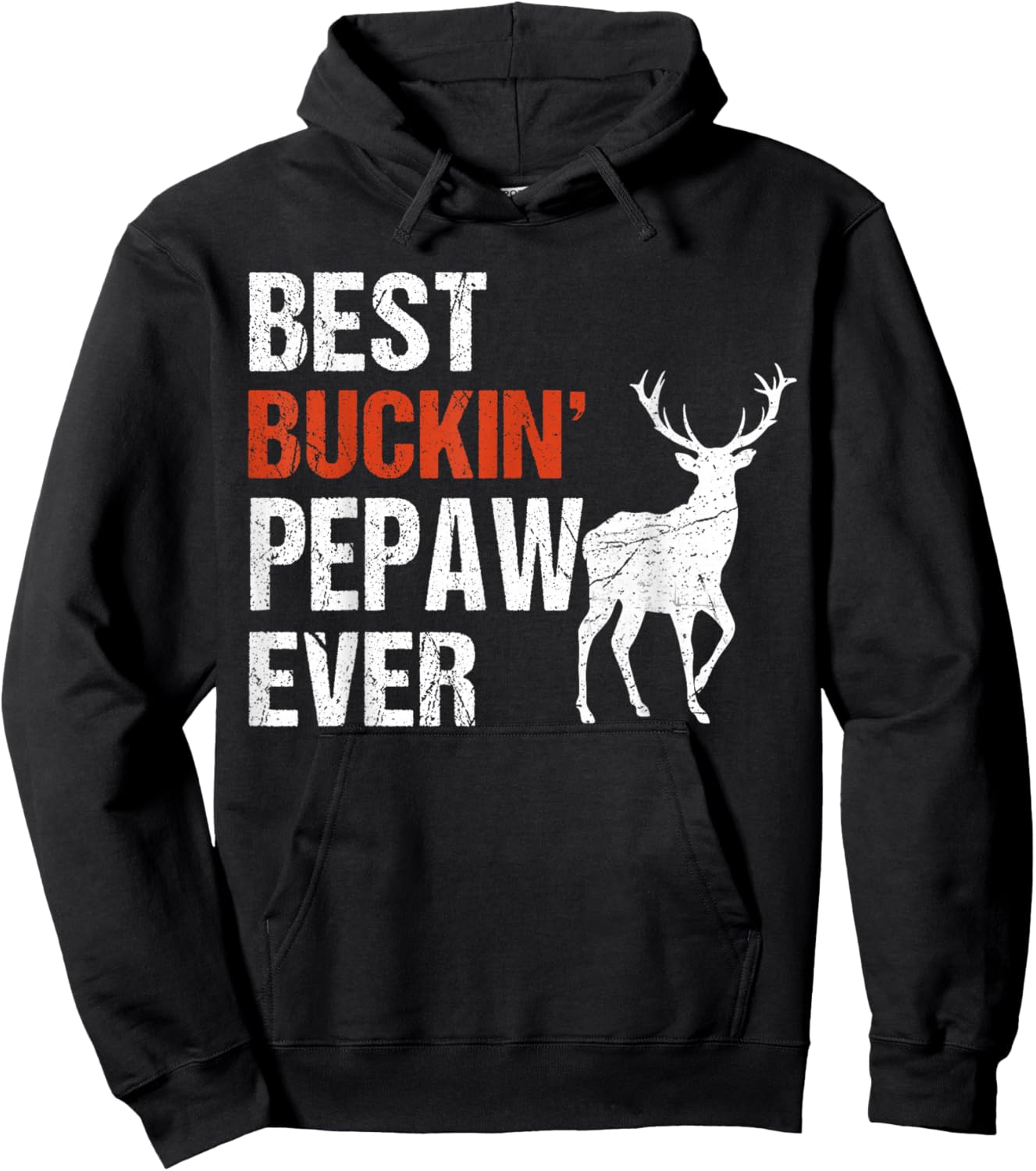 Best Buckin' Pepaw Ever Shirt Deer Hunters Hoodie - Hoodie | Black