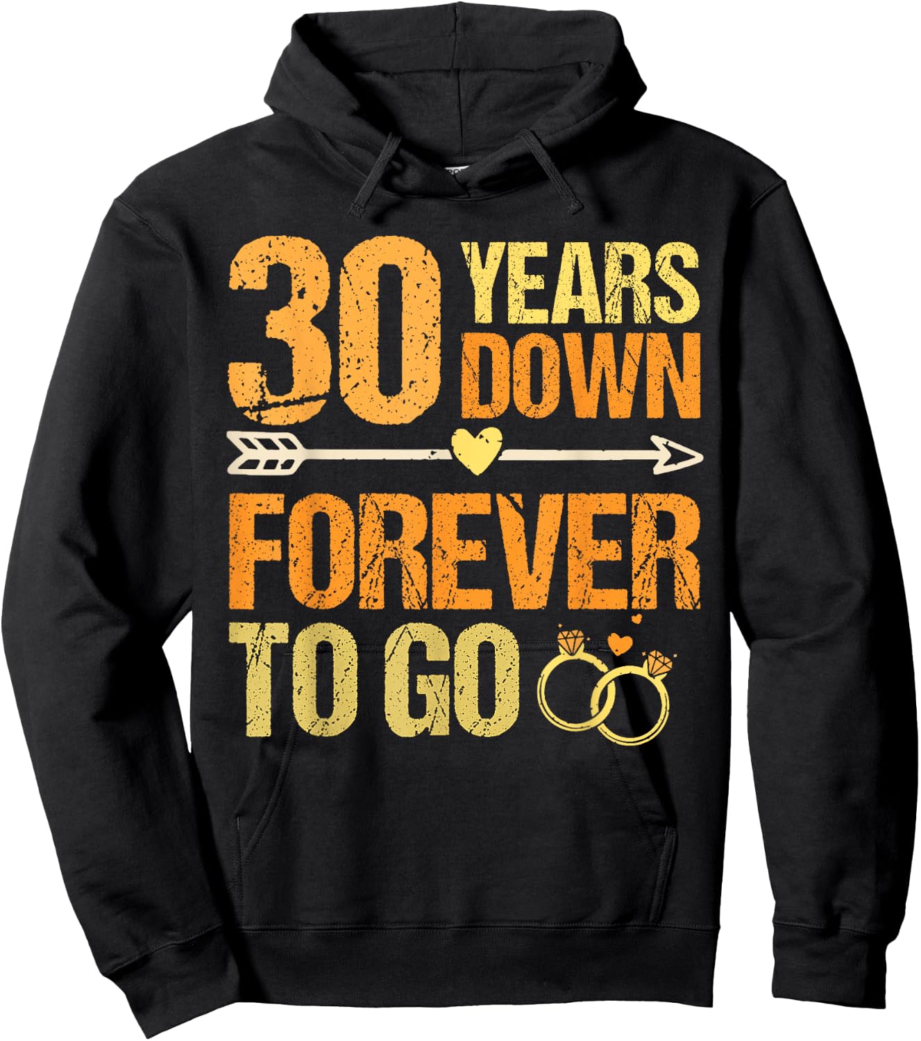 30 Years Down Forever 30th Wedding Anniversary Couple Hoodie - Hoodie | Black