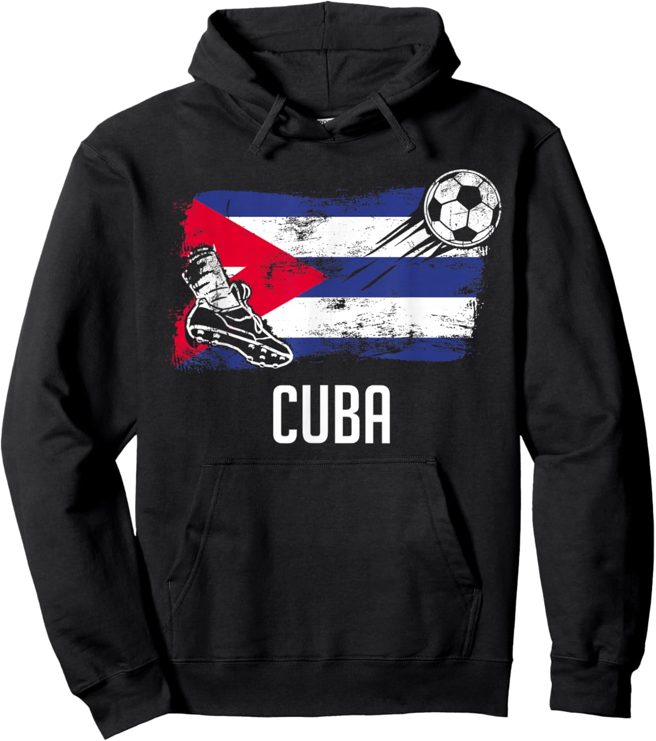 Cuba Flag Jersey Cuban Soccer Team Cuban Hoodie - Hoodie | Black
