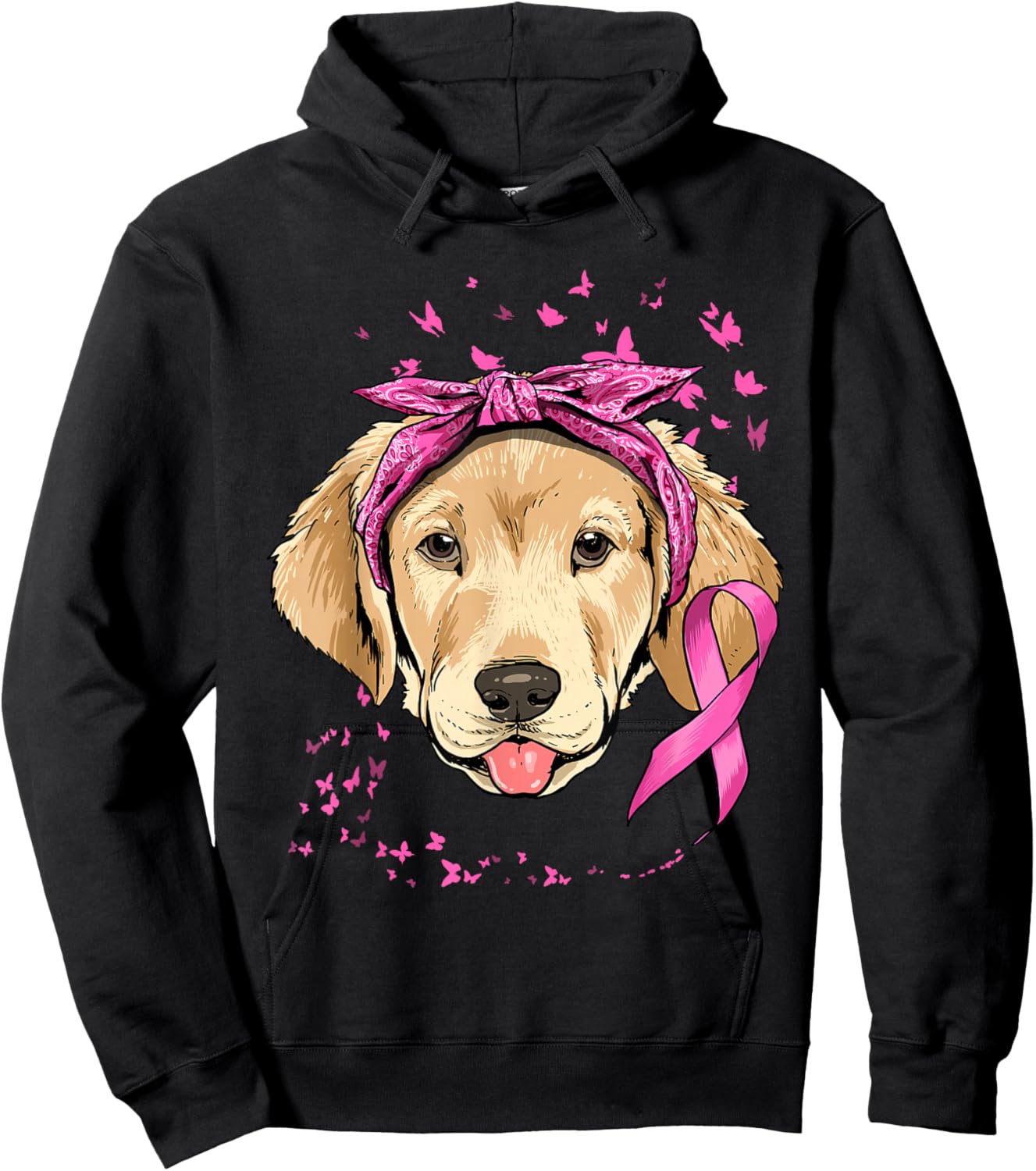 Labrador Pink Ribbon Breast Cancer Awareness Survivor Hoodie - Hoodie | Black