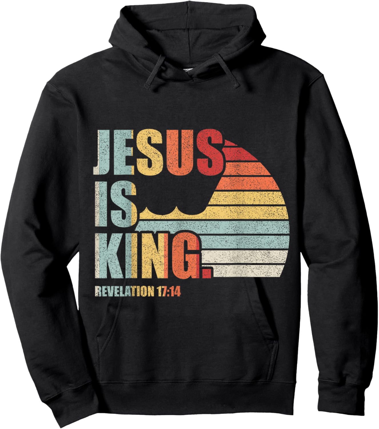 Retro Vintage Jesus Is King Bible Scripture Quote Christian Hoodie - Hoodie | Black