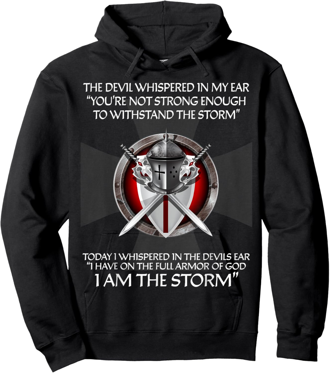 Religious Cross Christian Bible Verse Sayings I Am The Storm Hoodie - Hoodie | Black