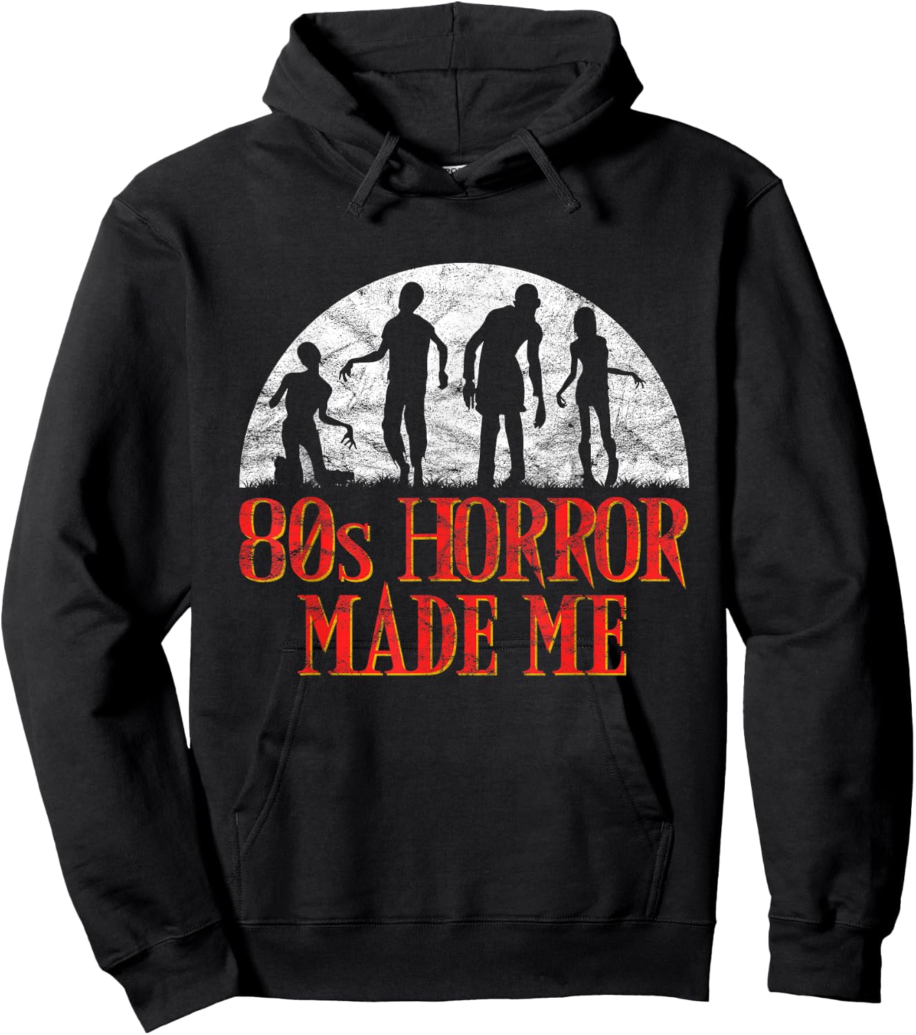 Retro Zombies 80s Horror Made Me Hoodie - Hoodie | Black
