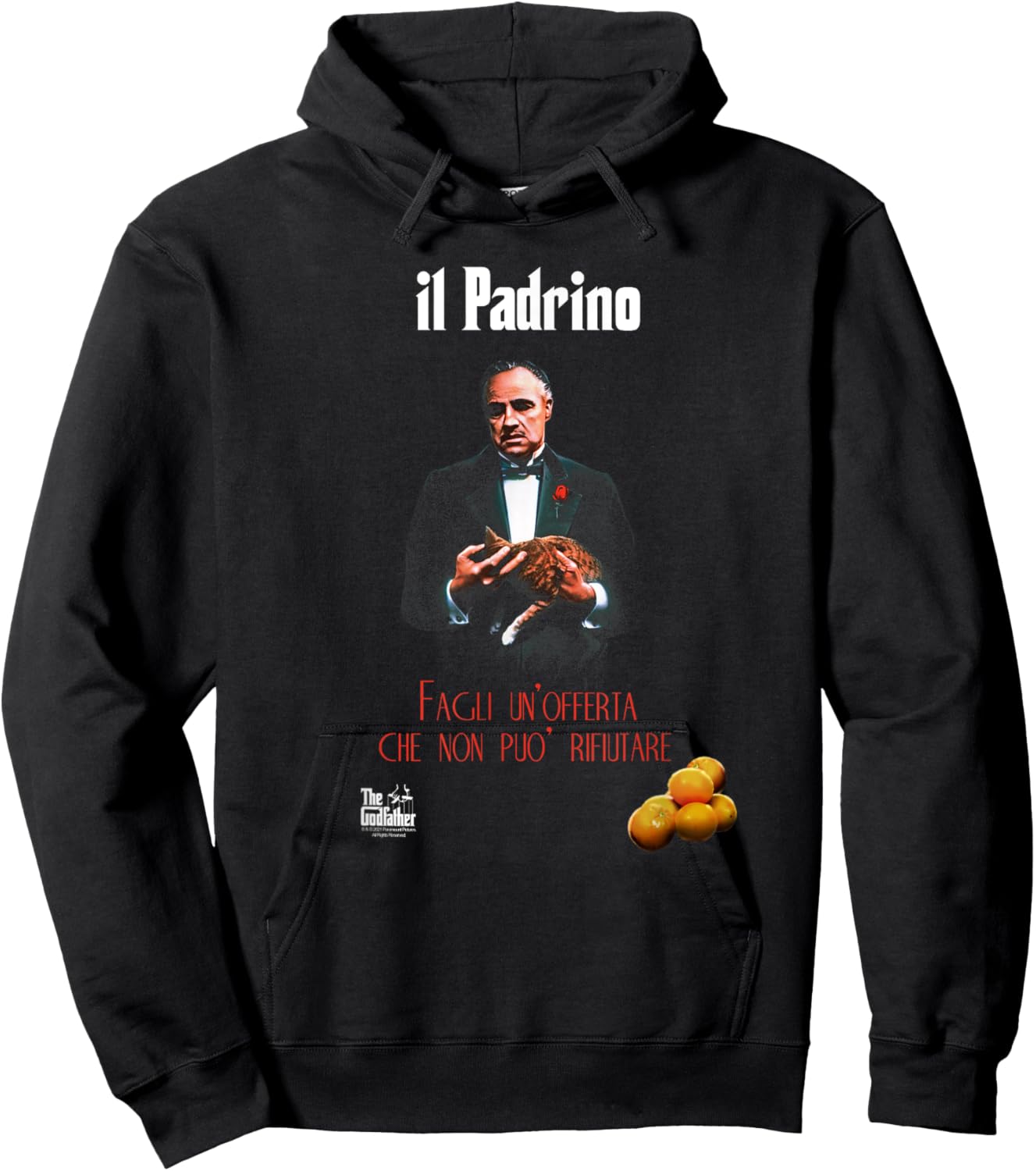 Ripple Junction The Godfather Italian Poster - Men's Black Classic Fit Short Sleeve Novelty - Size S Hoodie - Hoodie | Black