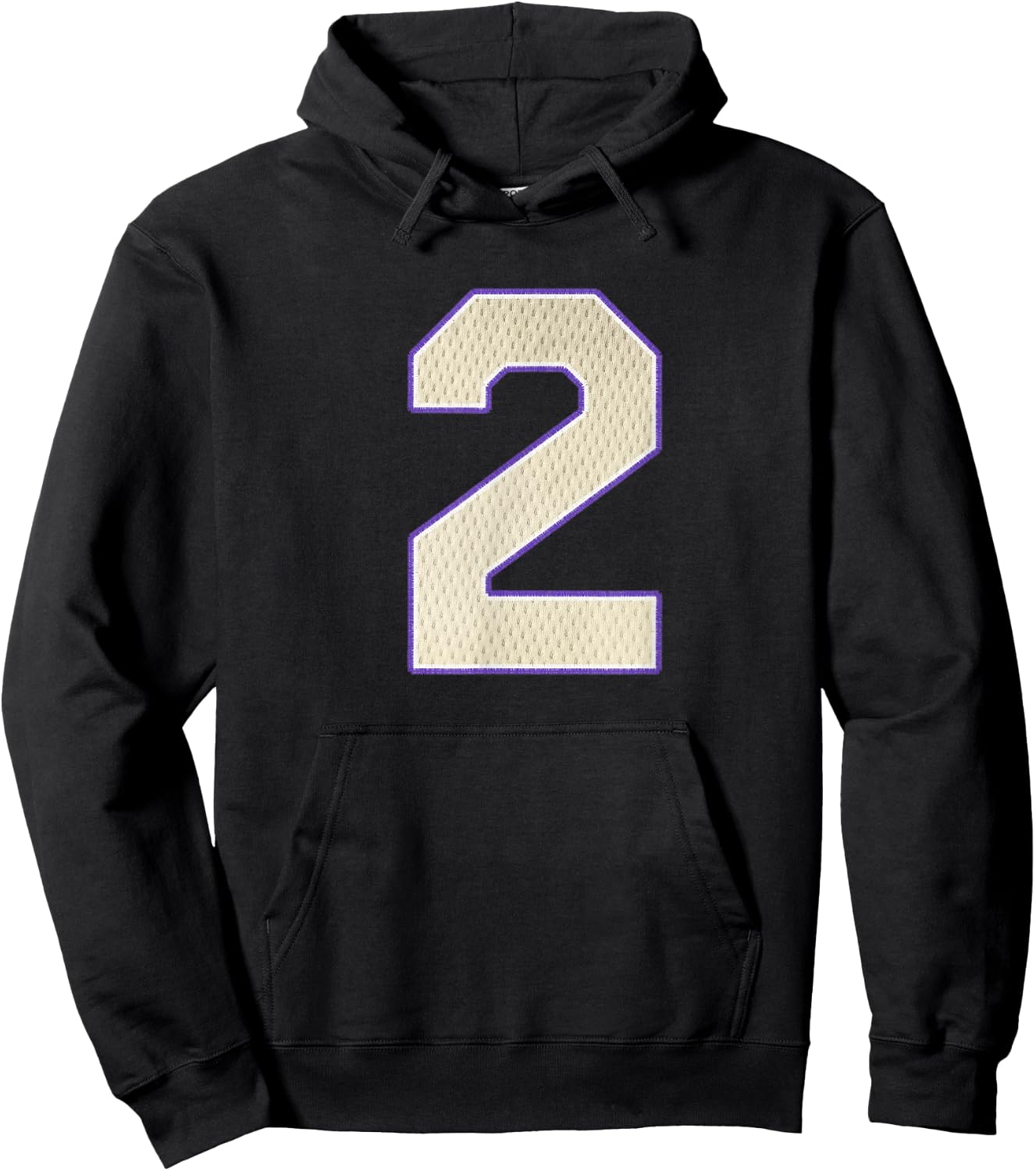 Football Jersey Number 2 Personalized Sports Purple Gold Hoodie - Hoodie | Black
