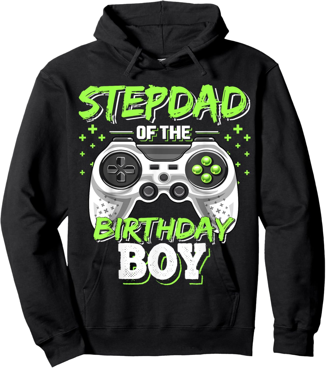 Stepdad of Birthday Boy Matching Video Game Birthday Party Hoodie - Hoodie | Black