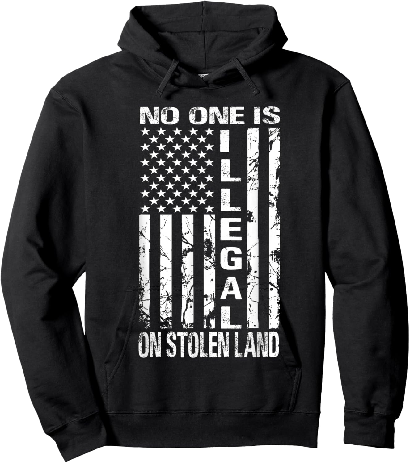 No One is Illegal On Stolen Land America Immigrants USA Hoodie - Hoodie | Black