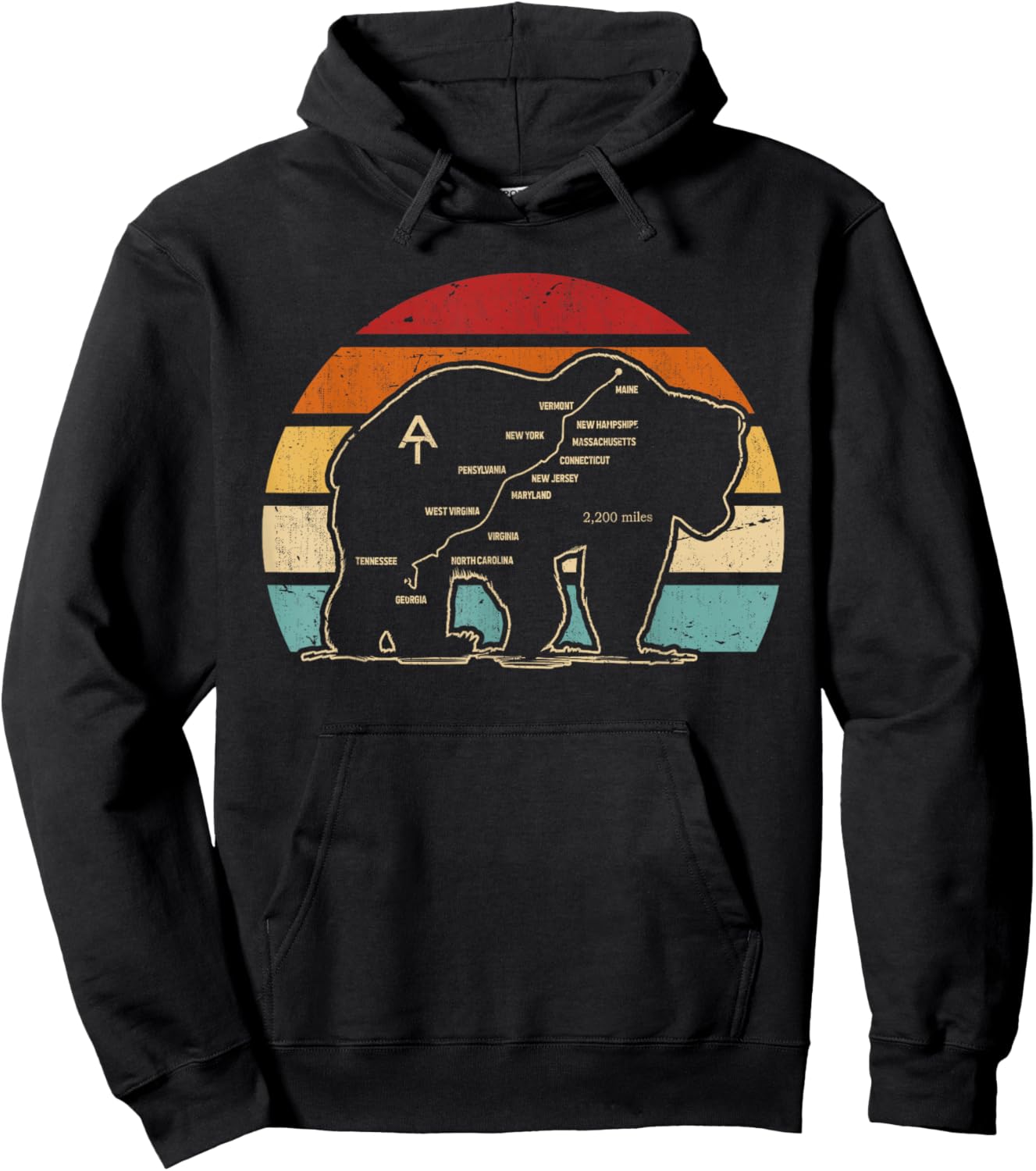 Appalachian Trail, Bear Symbol Of Appalachian National Park Hoodie - Hoodie | Black