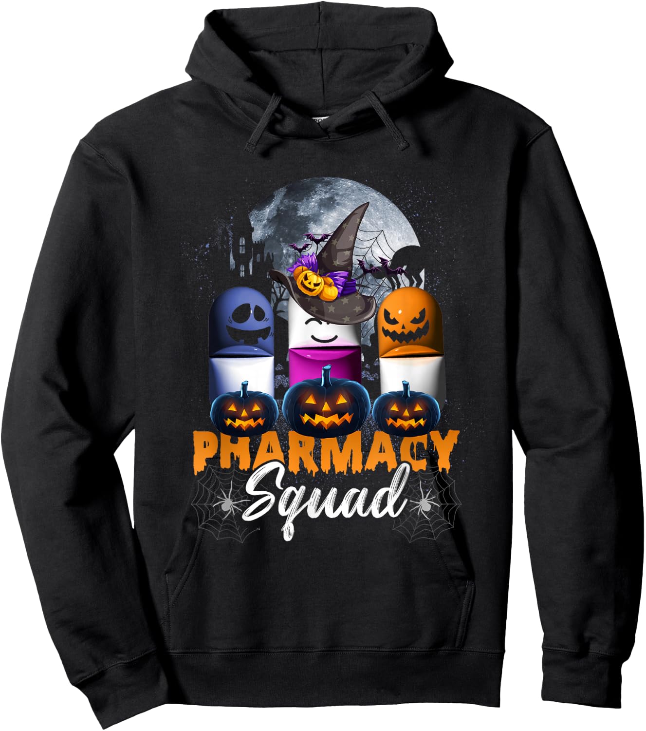 Witch Pills Pharmacy Pharmacist Squad Halloween Costume Hoodie - Hoodie | Black