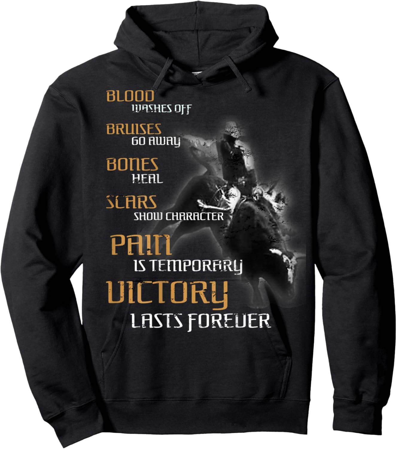 Bull Riding Texas Rider Cowboy Western - DESIGN ON BACK Hoodie - Hoodie | Black