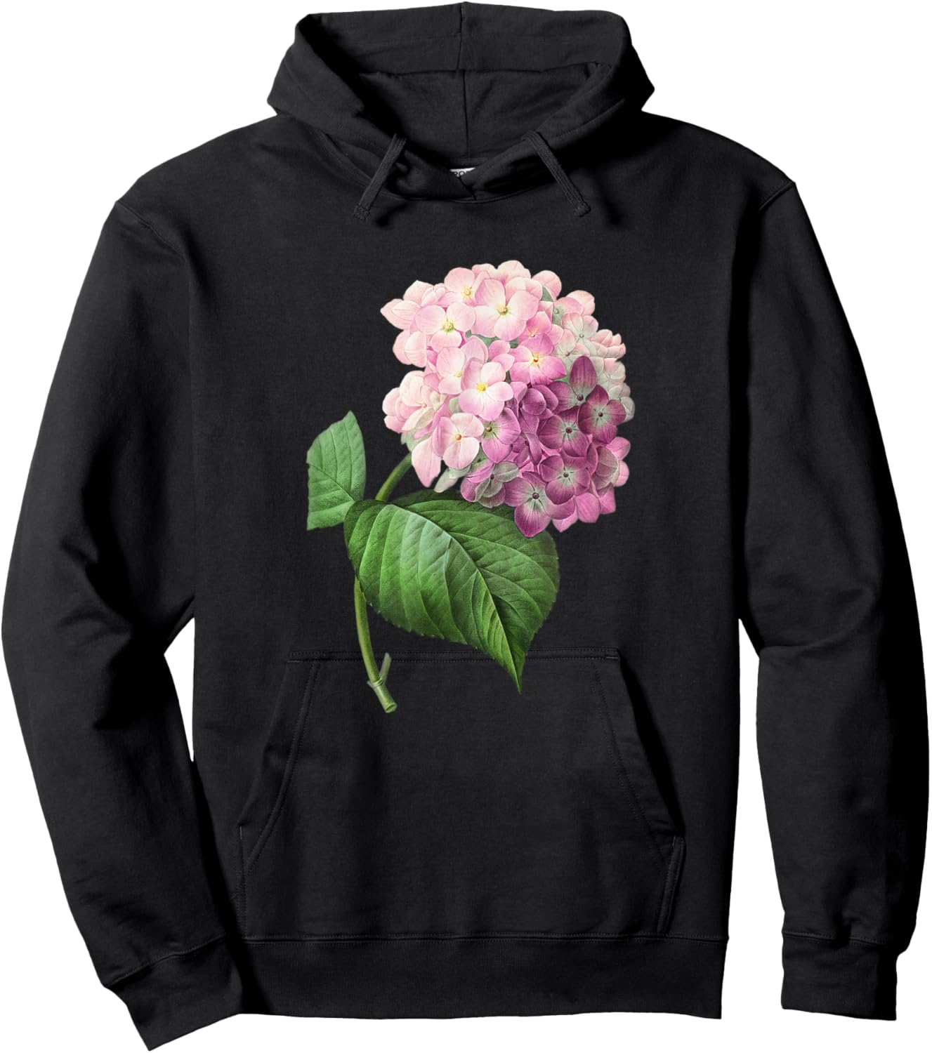 Vintage Romantic Beautiful Hydrangea Flower Floral Art Shirt Hoodie - Hoodie | Black