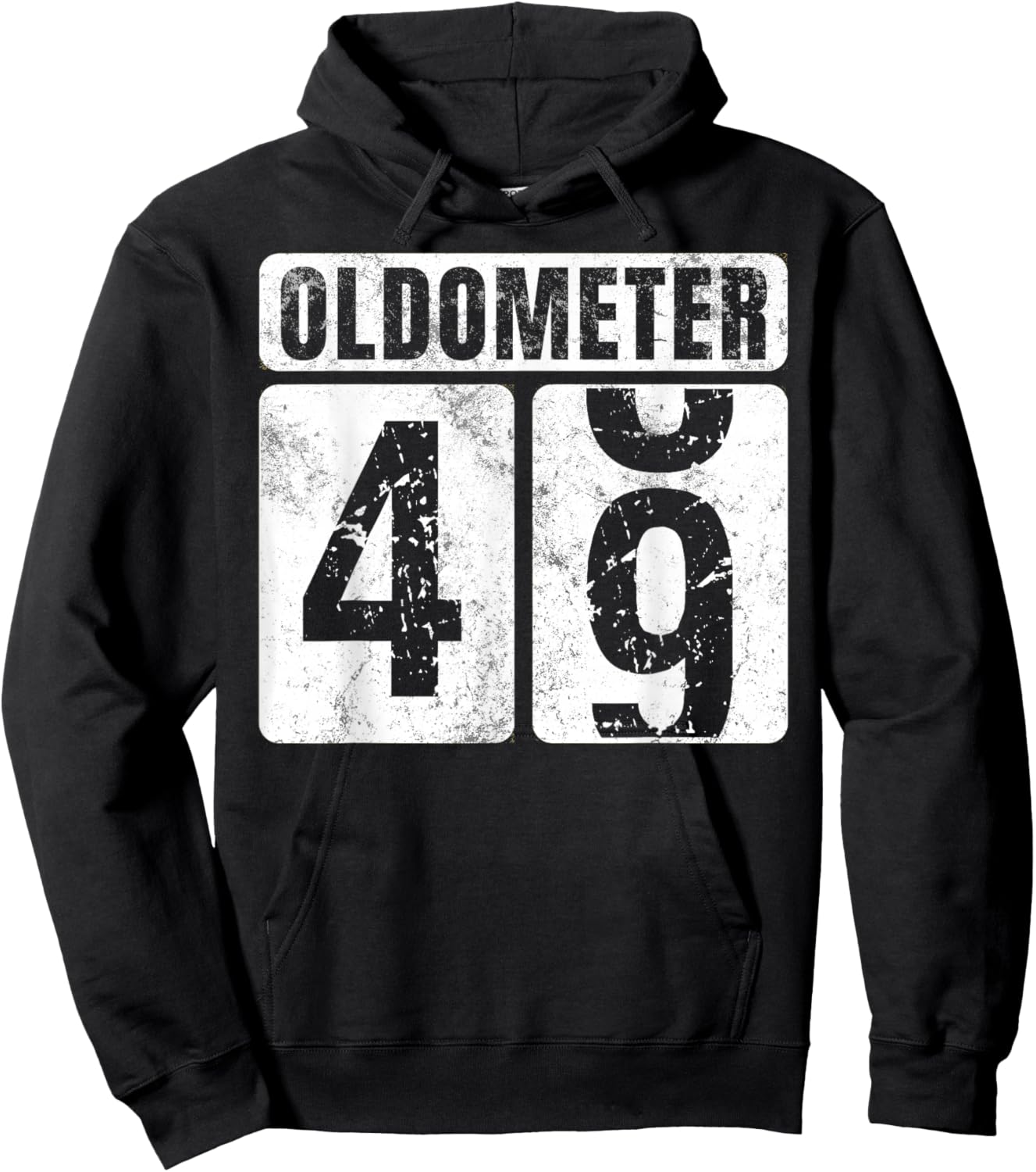 Oldometer 49 Shirt Vintage Funny 49th Birthday Gift Hoodie - Hoodie | Black