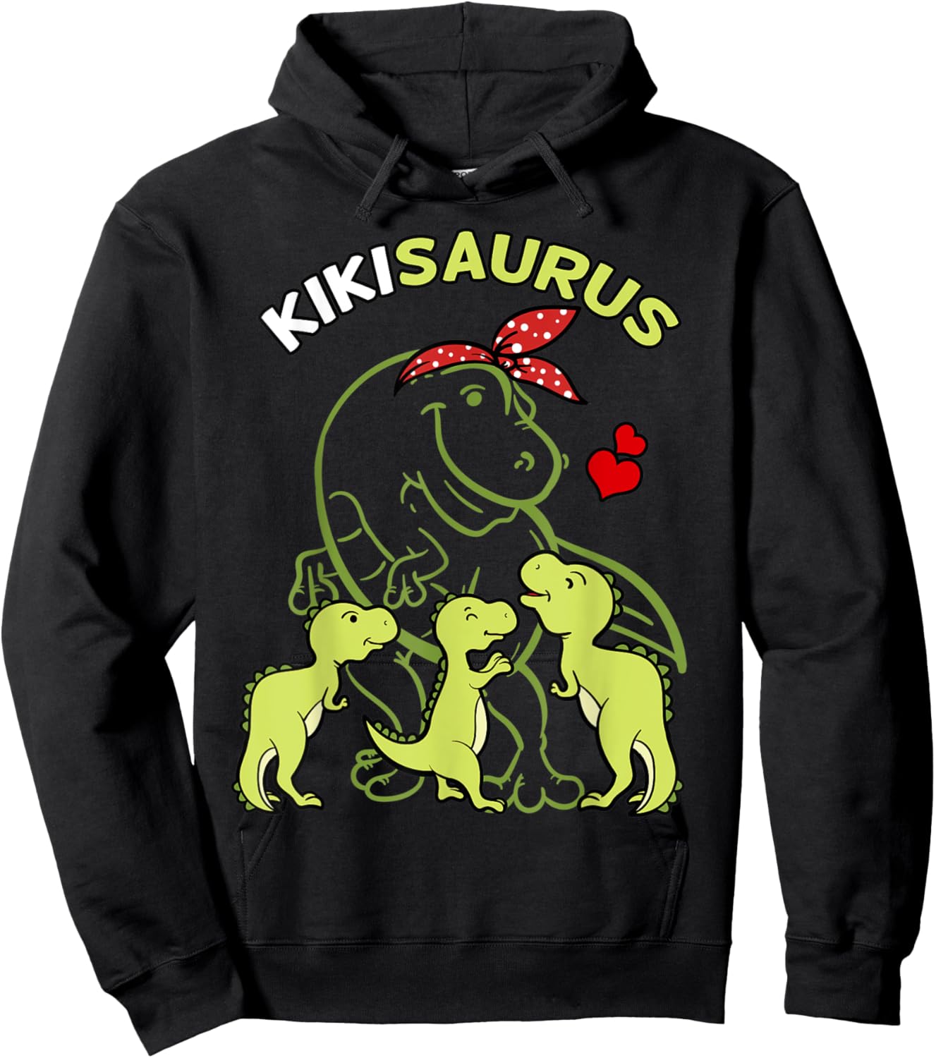 Kikisaurus Kiki Tyrannosaurus Dinosaur Mother's Day Hoodie - Hoodie | Black