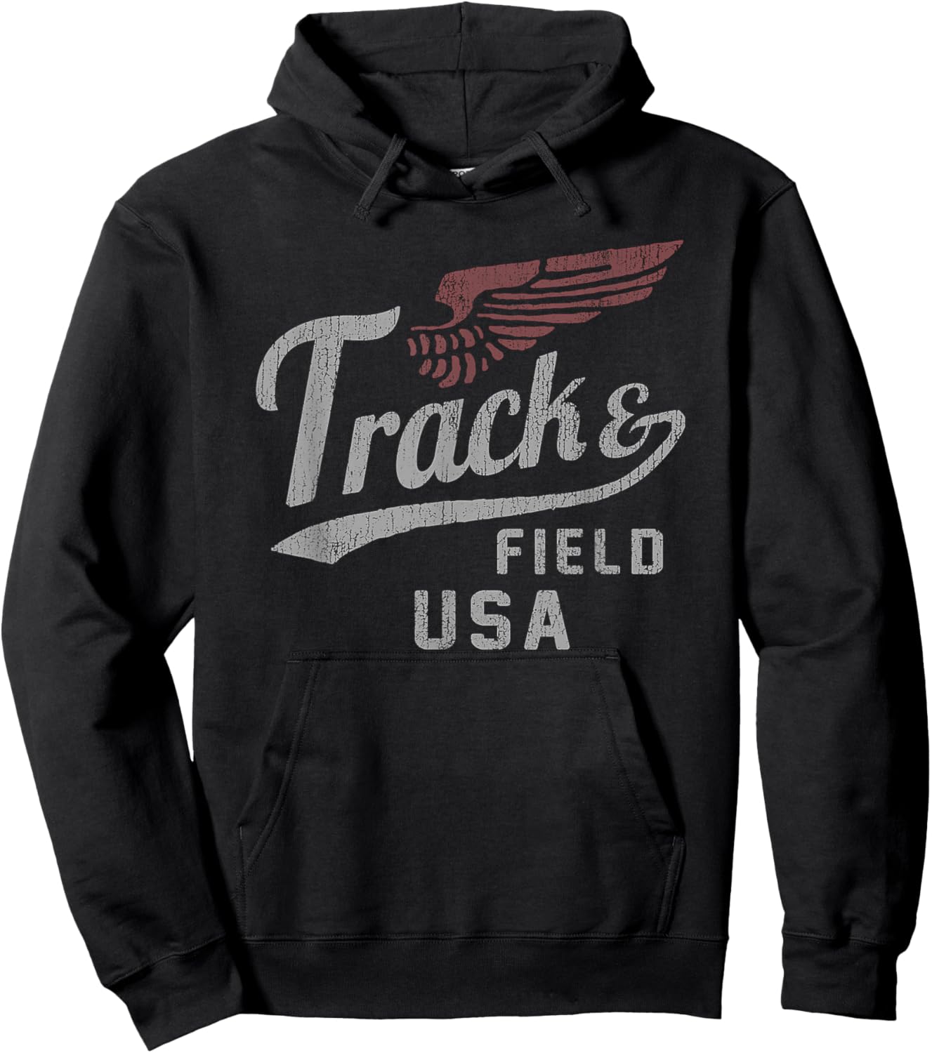 USA Track and Field Faded Jersey Hoodie - Hoodie | Black