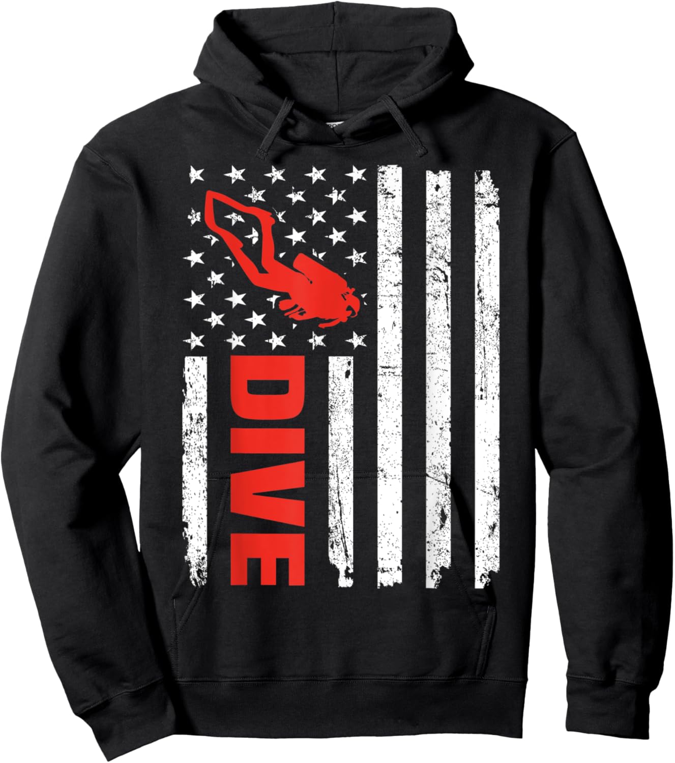 USA Flag Scuba Diving for Scuba Diver Instructor Hoodie - Hoodie | Black