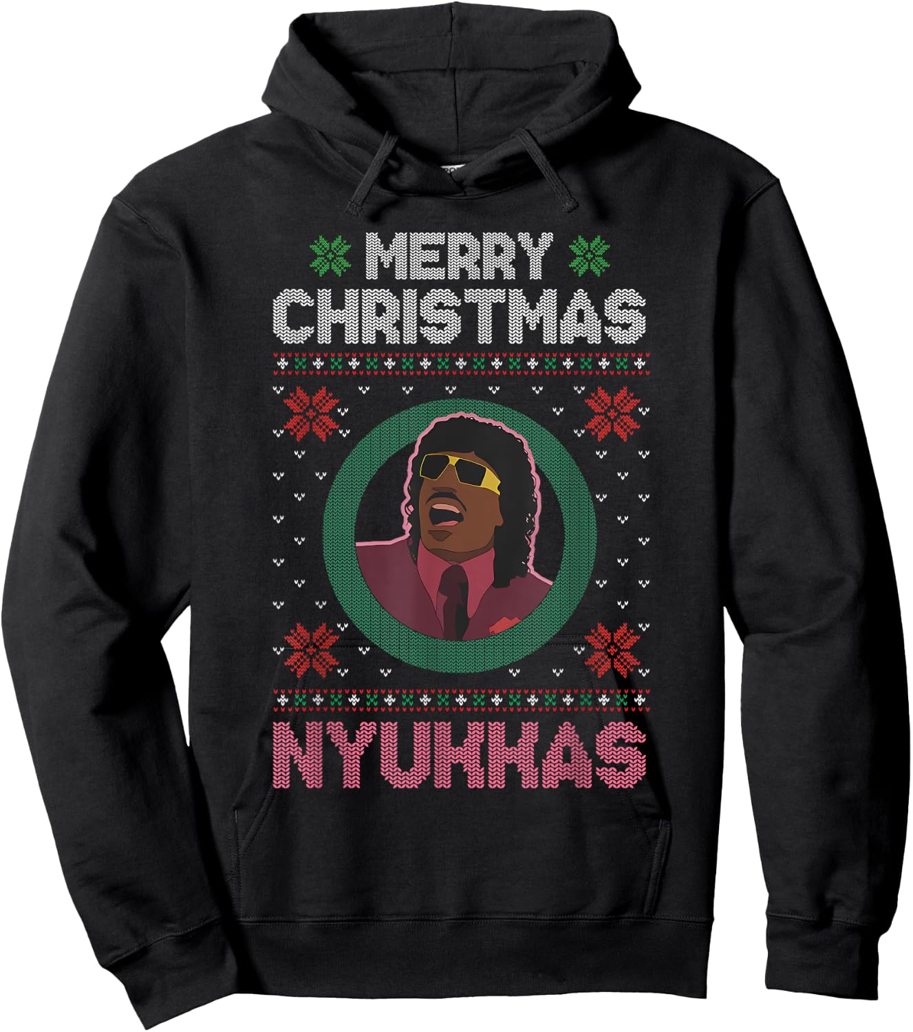 Merry Christmas Nyukkas Funny Christmas Apparel Hoodie - Hoodie | Black