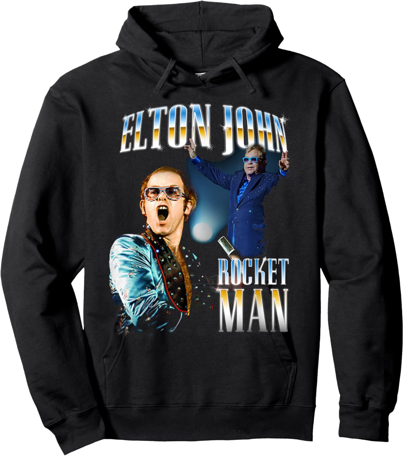 Official Elton John Photo Colage Hoodie - Hoodie | Black