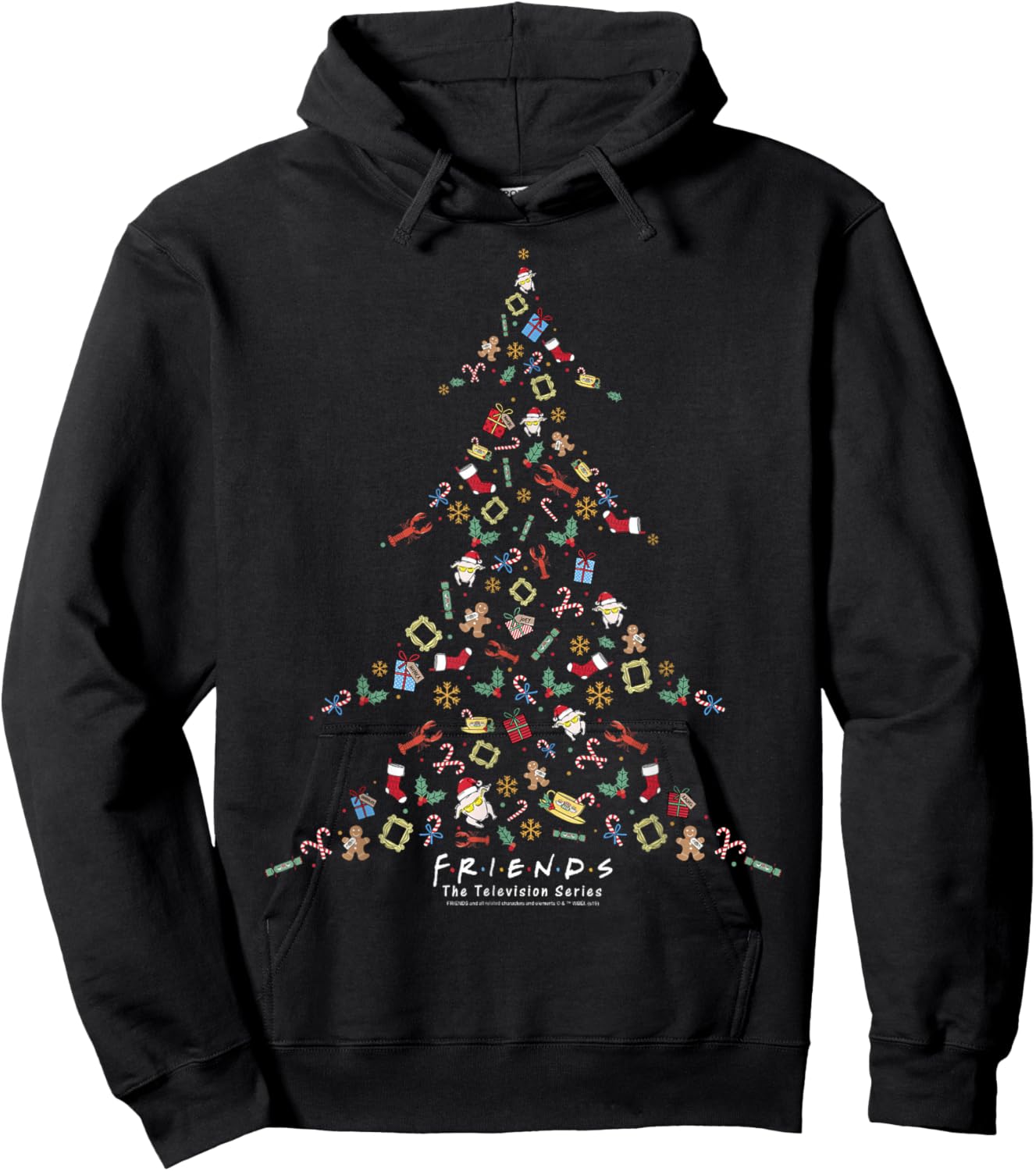 Friends Christmas Tree Logo Mashup Hoodie - Hoodie | Black
