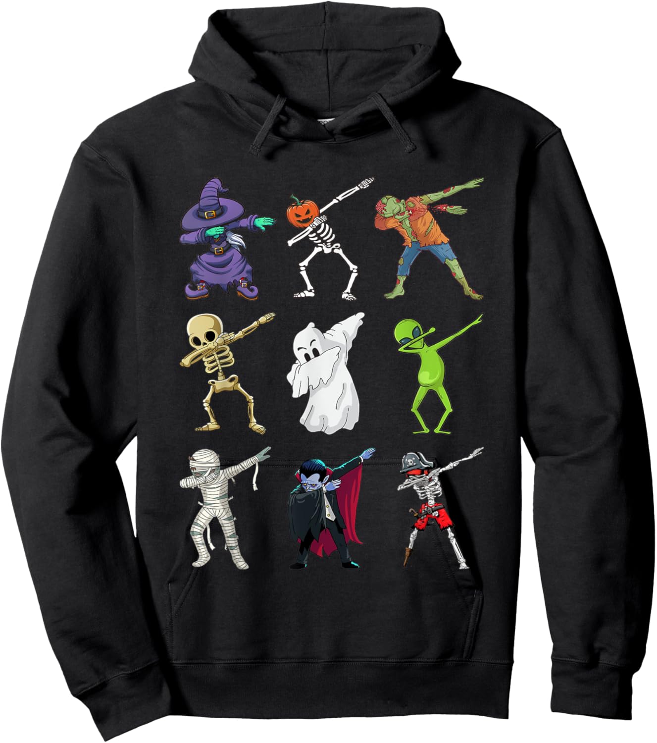 Halloween Dabbing Skeleton Witch Vampire Mummy Zombie Pirate Hoodie - Hoodie | Black