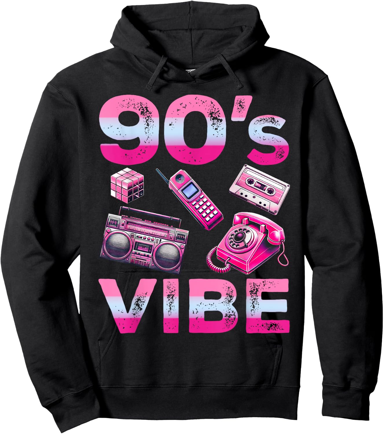 90s Vibe 1990s Vintage Style Nineties Retro Party Hoodie - Hoodie | Black