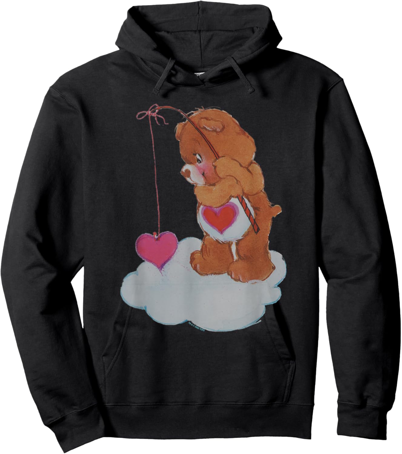Care Bears Valentine's Day Tenderheart Bear Vintage Fishing Hoodie - Hoodie | Black