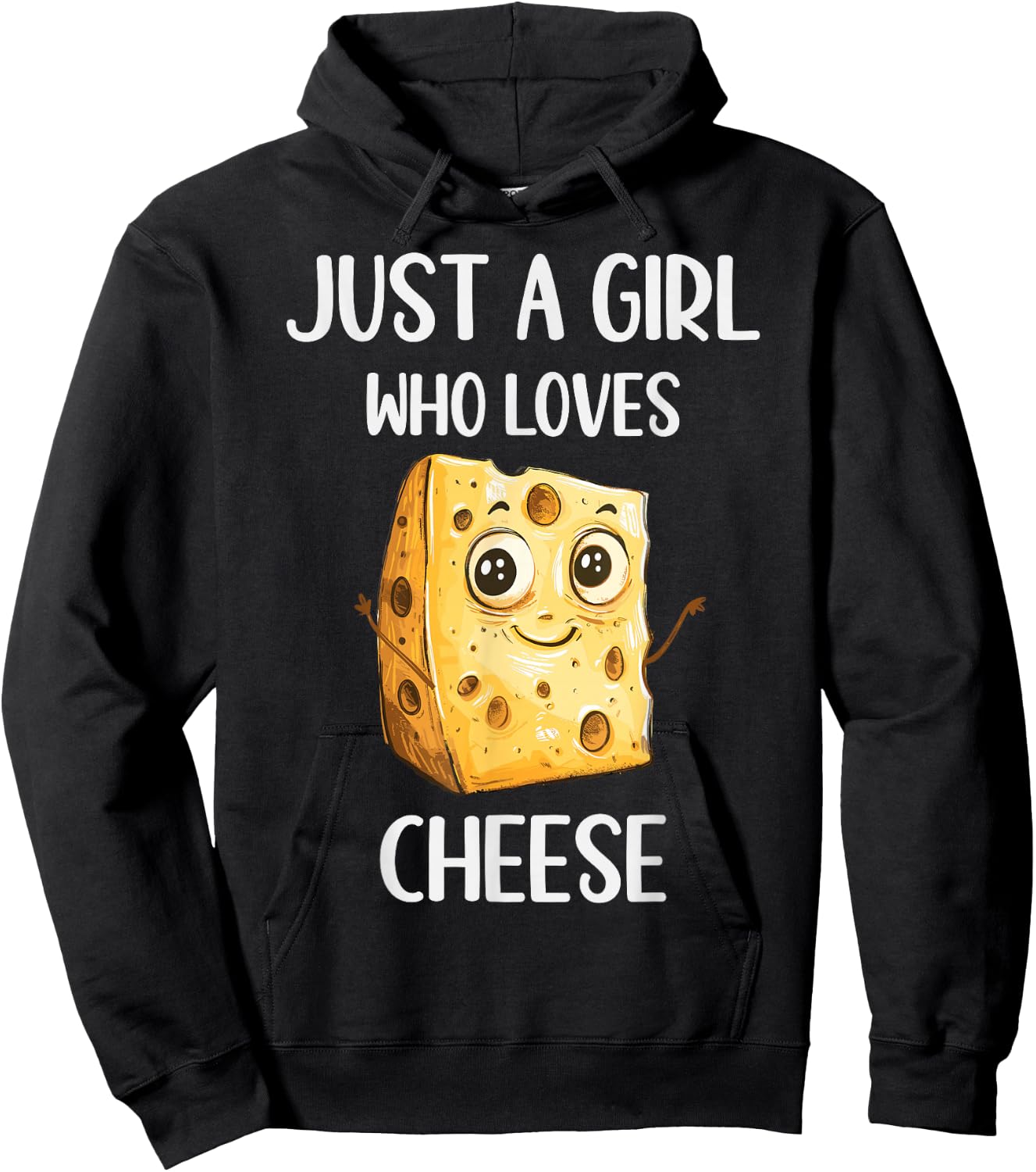Funny Cheese Lovers Gift Just A Girl Who Loves Cheese Hoodie - Hoodie | Black