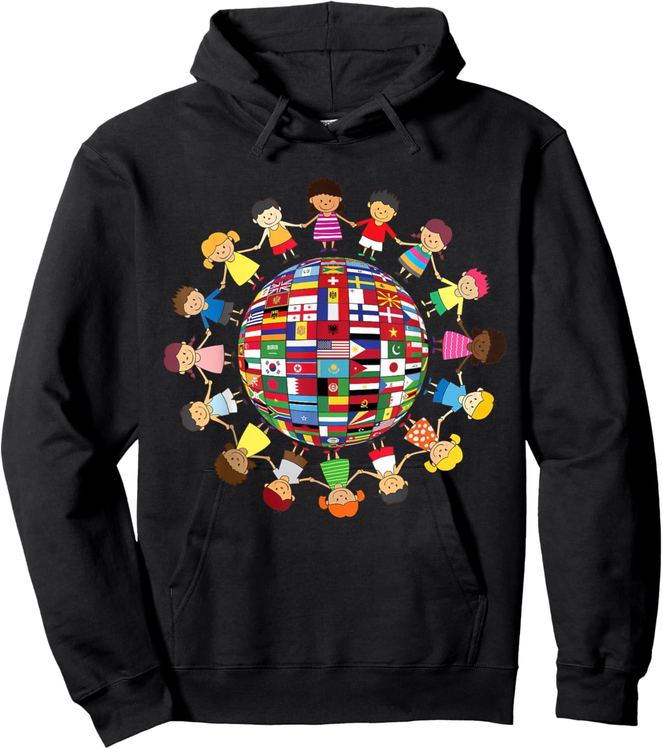 Flags of The World Cultural, Diversity Kids Around The Globe Small Hoodie - Hoodie | Black