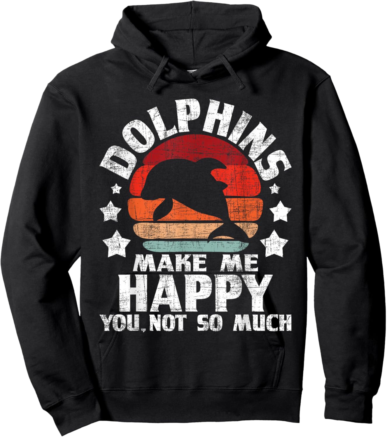 Dolphins Make Me Happy - Dolphin Lover Sea Marine Biologist Hoodie - Hoodie | Black