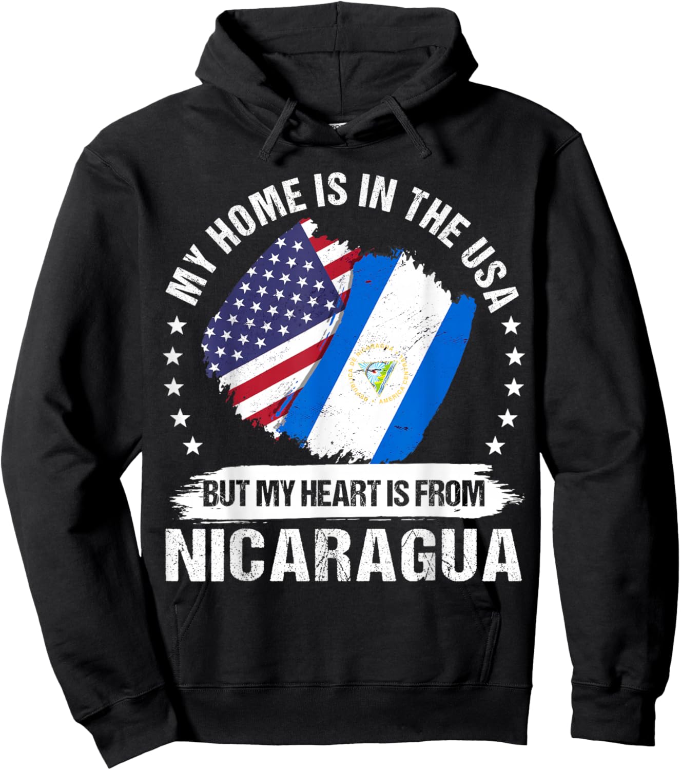 American Patriot Nicaragua Flag American Nicaraguan Roots Hoodie - Hoodie | Black