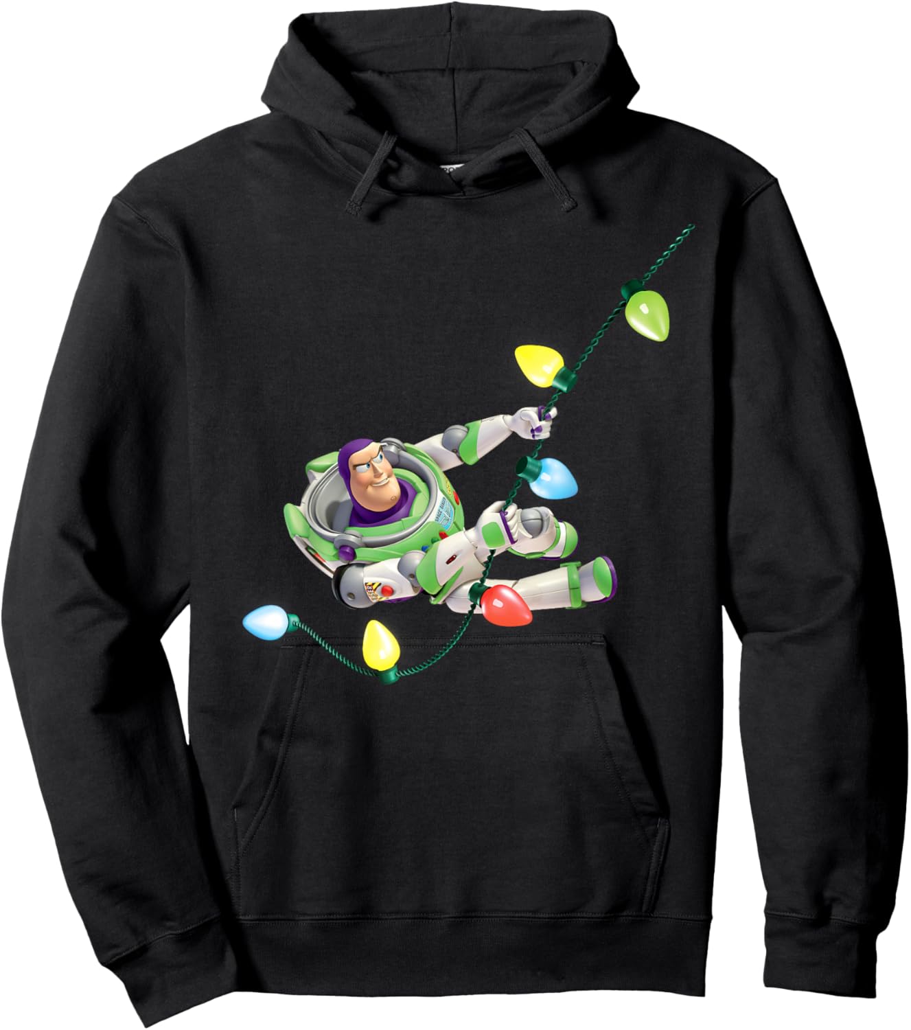 Disney Pixar Toy Story Buzz Lightyear Christmas Lights Hoodie - Hoodie | Black